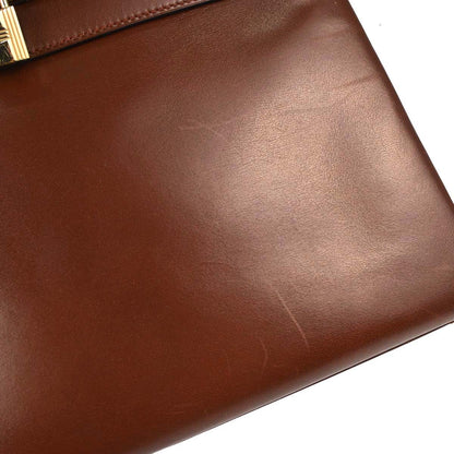 Hermes Marron Fonce Box Calf Kelly 32 Retourne 2way Shoulder Handbag