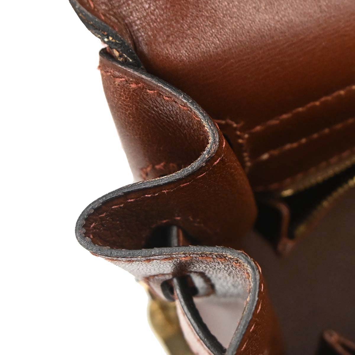 Hermes Marron Fonce Box Calf Kelly 32 Retourne 2way Shoulder Handbag