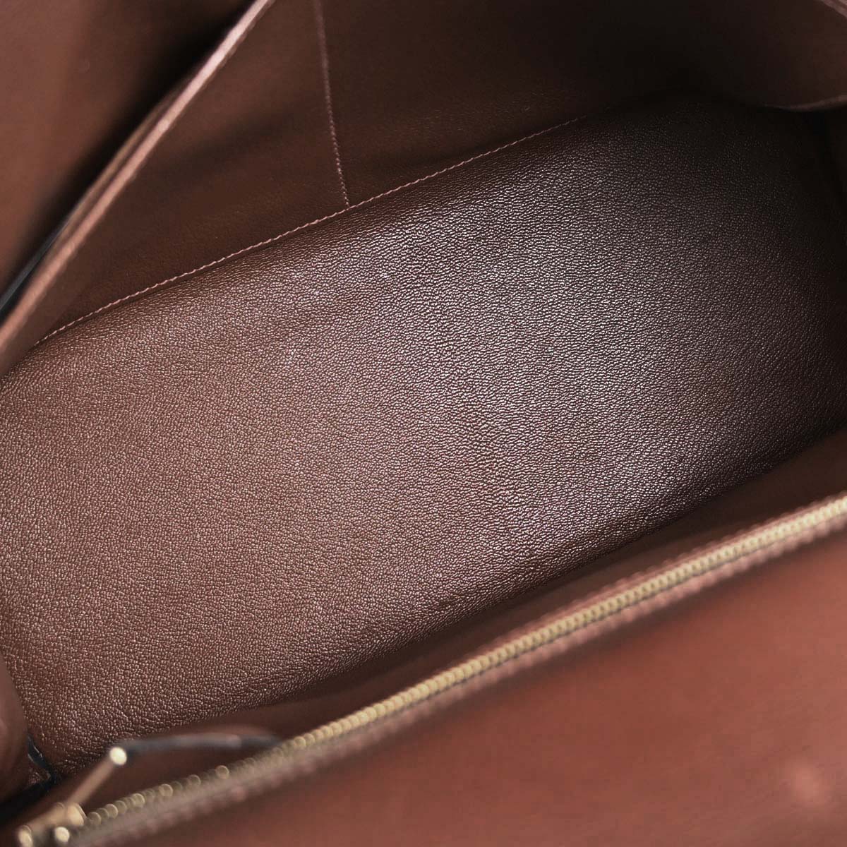 Hermes Marron Fonce Box Calf Kelly 32 Retourne 2way Shoulder Handbag