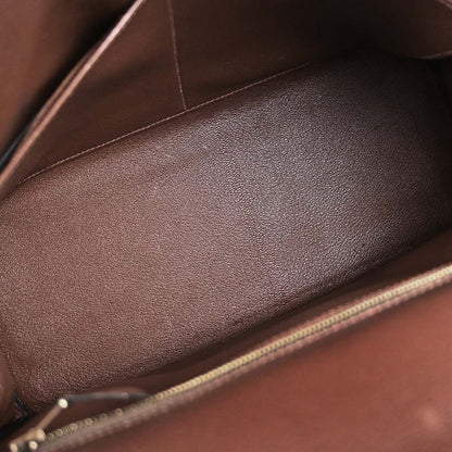 Hermes Marron Fonce Box Calf Kelly 32 Retourne 2way Shoulder Handbag