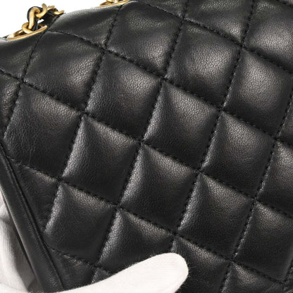 Chanel 2018-2019 Black Lambskin CC Chic Double Flap Shoulder Bag