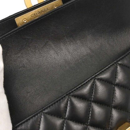Chanel 2018-2019 Black Lambskin CC Chic Double Flap Shoulder Bag