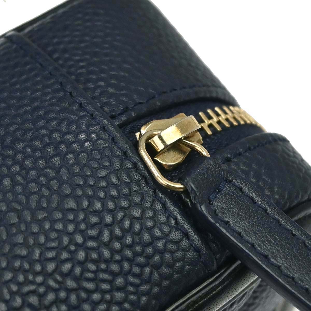 Chanel 2018-2019 Navy Caviar Skin Filigree Vanity Shoulder Bag