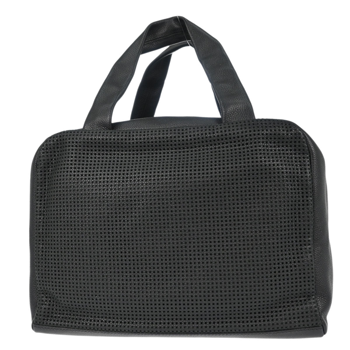 Chanel 2005-2006 Black Perforated Caviar Skin CC Bowler Bag Handbag