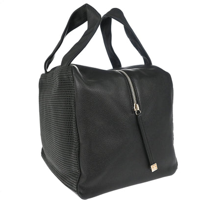 Chanel 2005-2006 Black Perforated Caviar Skin CC Bowler Bag Handbag