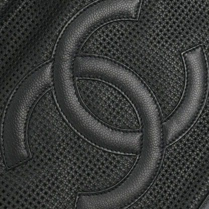 Chanel 2005-2006 Black Perforated Caviar Skin CC Bowler Bag Handbag