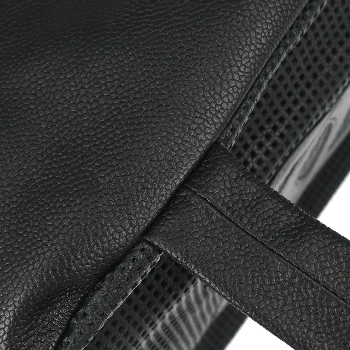 Chanel 2005-2006 Black Perforated Caviar Skin CC Bowler Bag Handbag