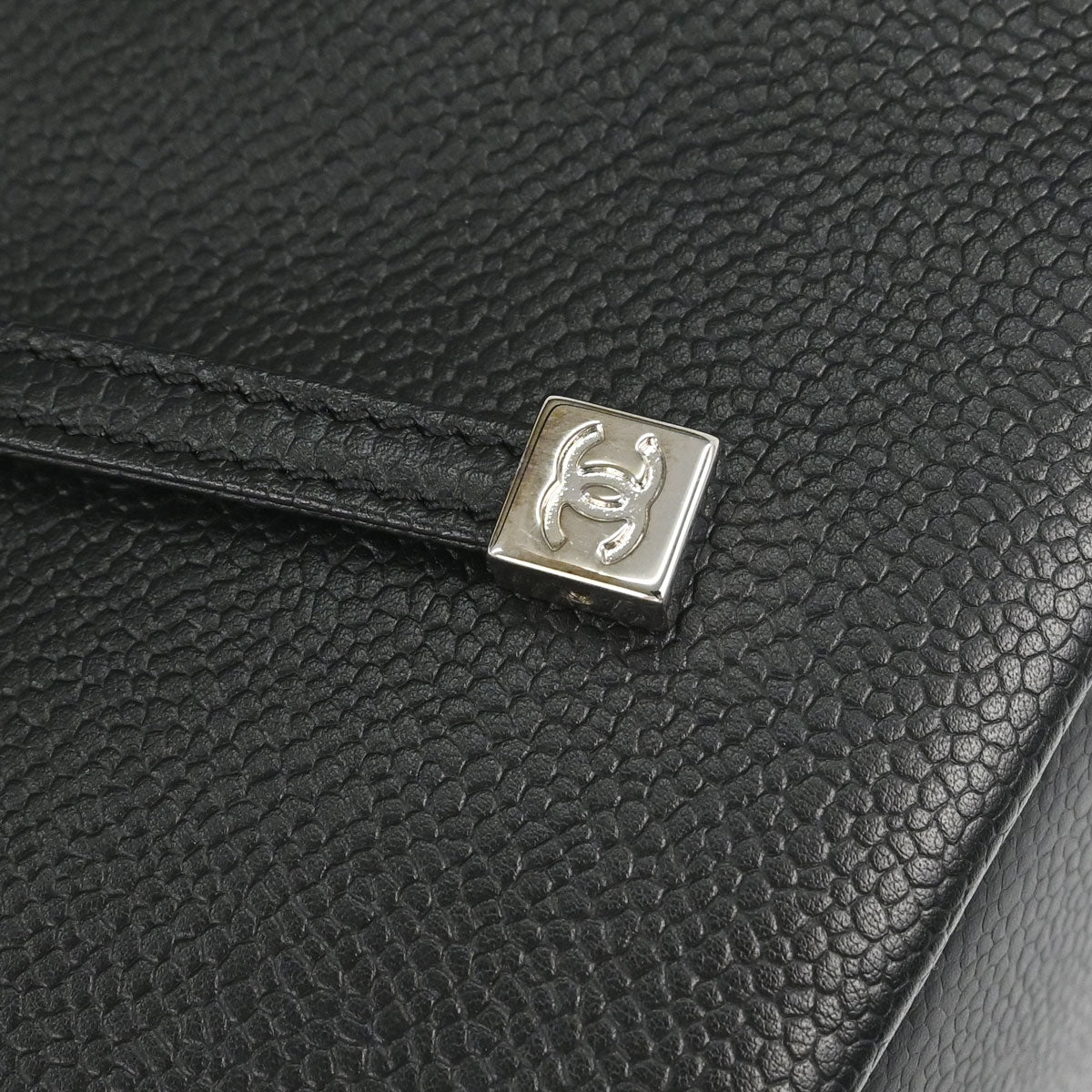 Chanel 2005-2006 Black Perforated Caviar Skin CC Bowler Bag Handbag