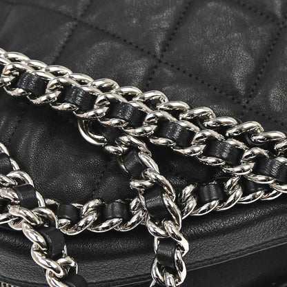 Chanel 2011 Black Calfskin Chain Around Bowler Bag Handbag