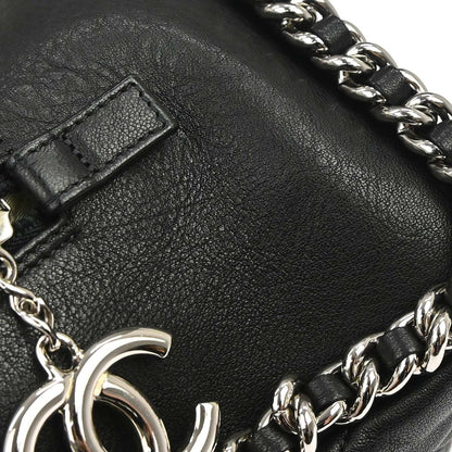 Chanel 2011 Black Calfskin Chain Around Bowler Bag Handbag
