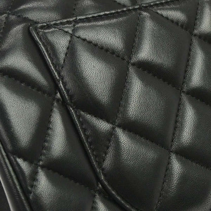 Chanel 2012 Black Lambskin Jumbo Classic Double Flap Shoulder Bag