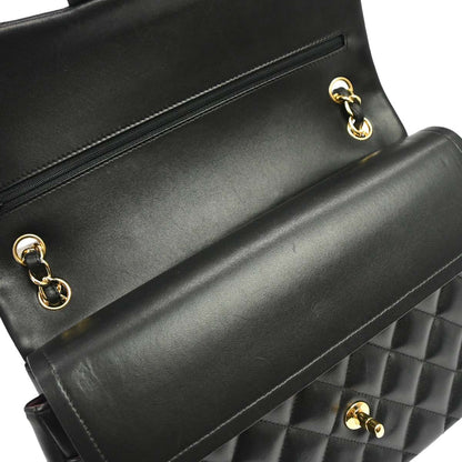 Chanel 2012 Black Lambskin Jumbo Classic Double Flap Shoulder Bag