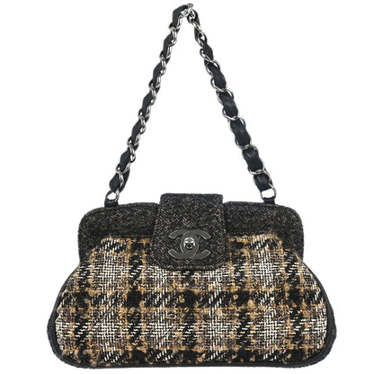 Chanel 2005-2006 Gray Tweed Check Handbag