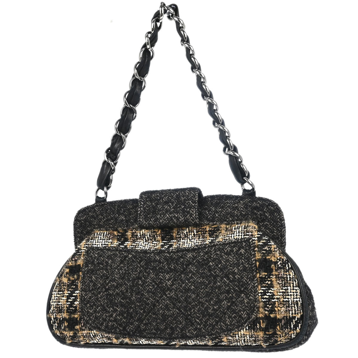 Chanel 2005-2006 Gray Tweed Check Handbag
