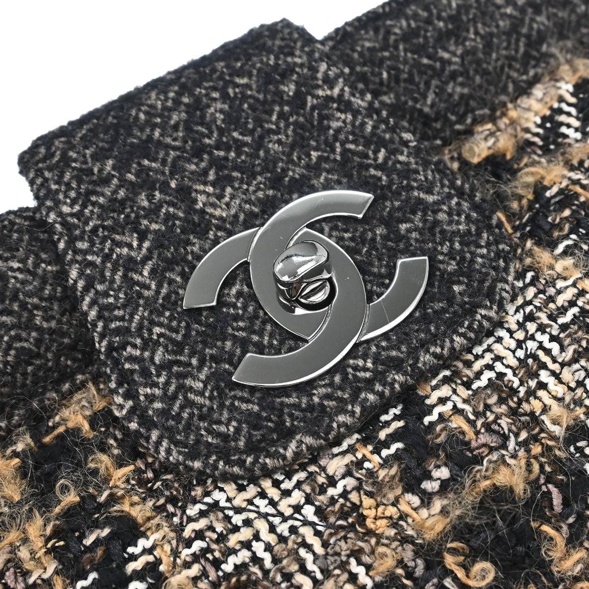 Chanel 2005-2006 Gray Tweed Check Handbag