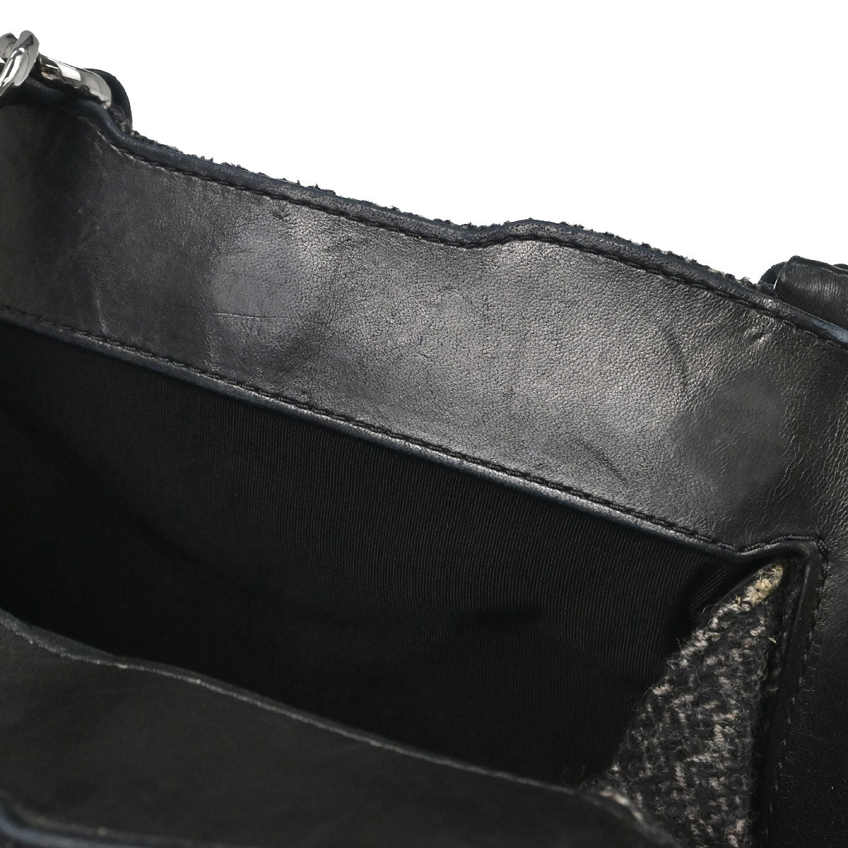 Chanel 2005-2006 Gray Tweed Check Handbag