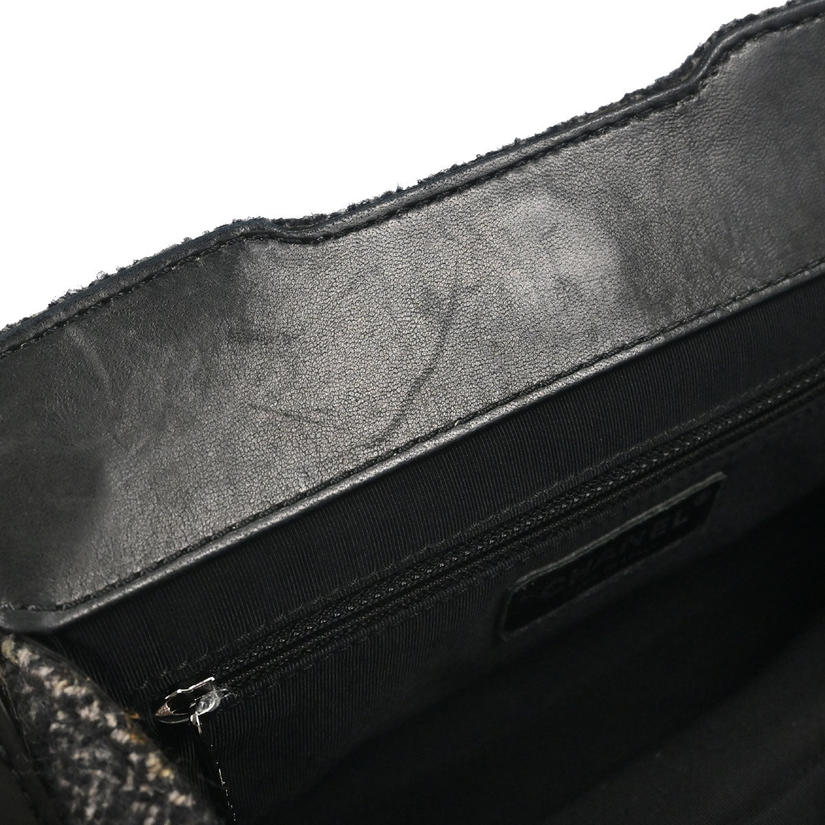 Chanel 2005-2006 Gray Tweed Check Handbag