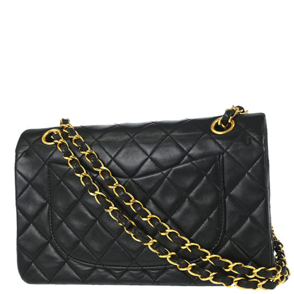 Chanel Black Lambskin Small Classic Double Flap Shoulder Bag