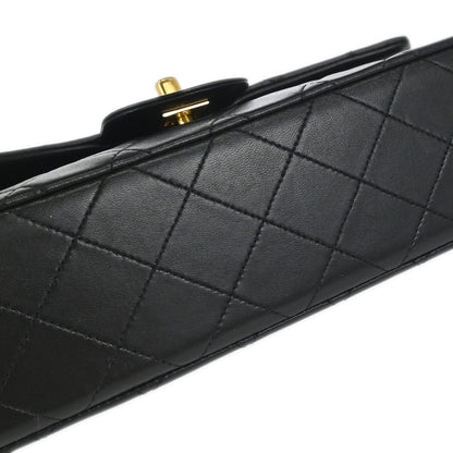 Chanel Black Lambskin Small Classic Double Flap Shoulder Bag