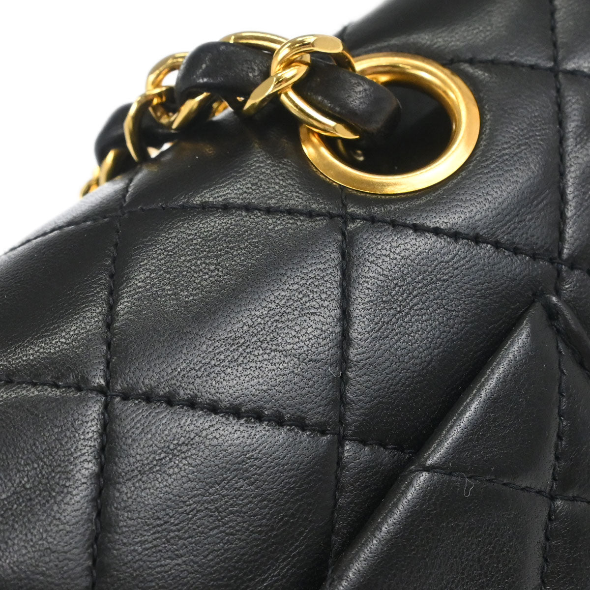 Chanel Black Lambskin Small Classic Double Flap Shoulder Bag