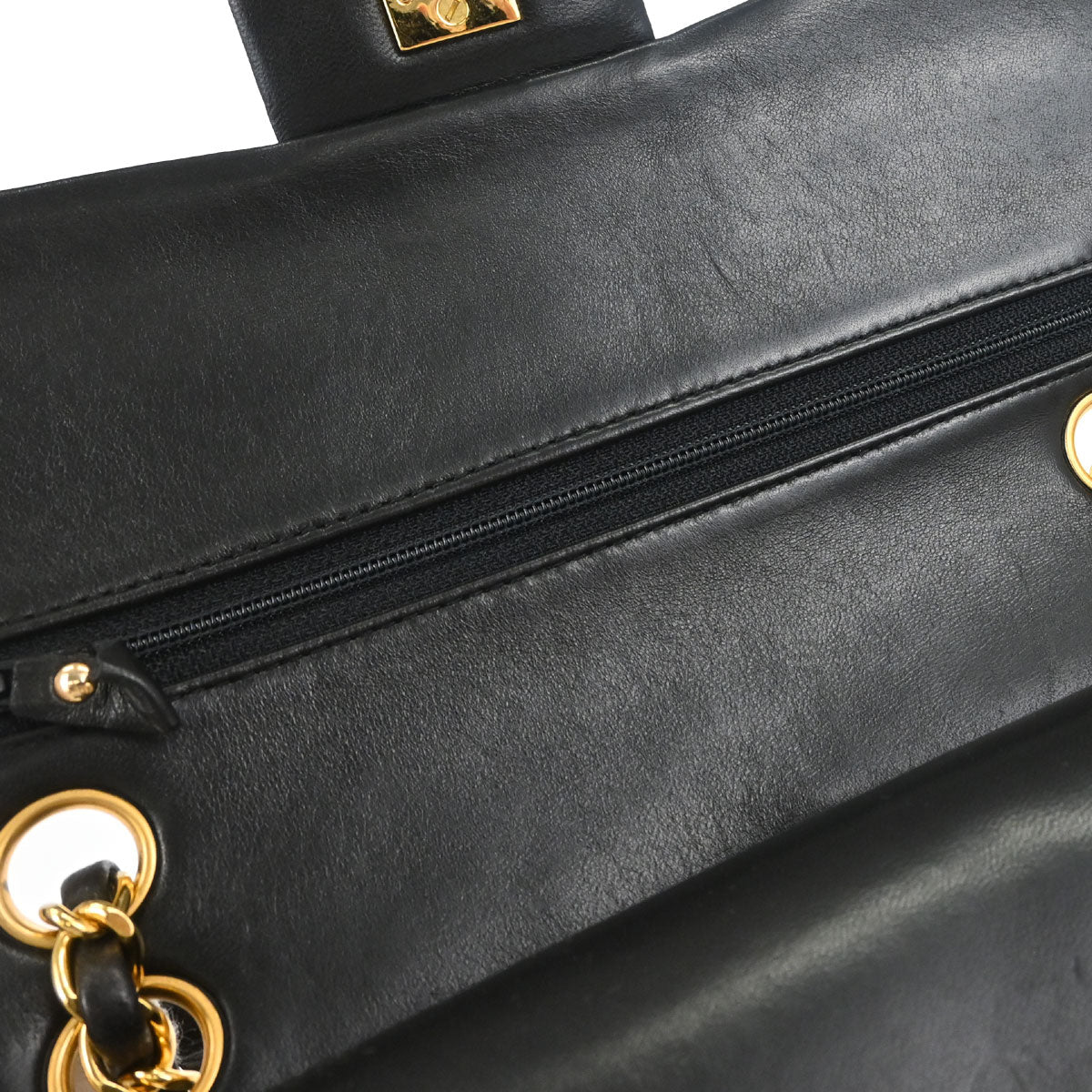 Chanel Black Lambskin Small Classic Double Flap Shoulder Bag