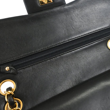 Chanel Black Lambskin Small Classic Double Flap Shoulder Bag
