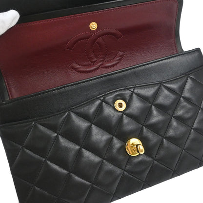Chanel Black Lambskin Small Classic Double Flap Shoulder Bag