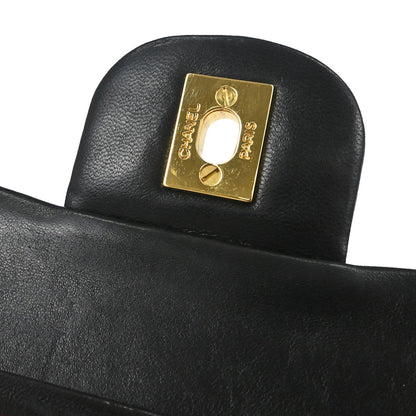 Chanel Black Lambskin Small Classic Double Flap Shoulder Bag