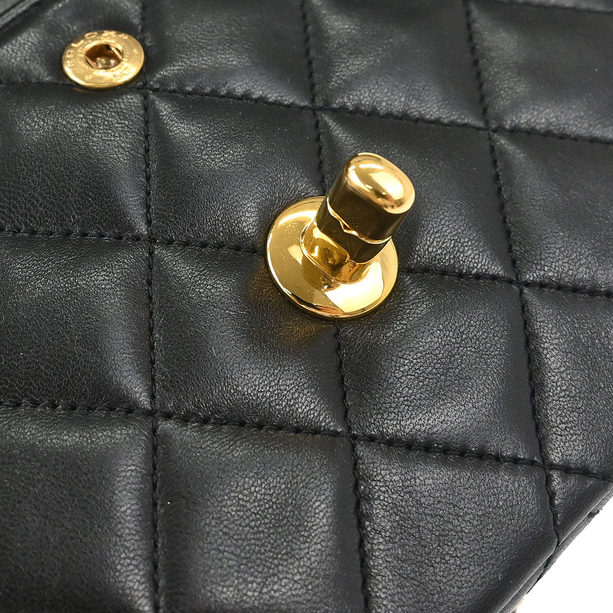 Chanel Black Lambskin Small Classic Double Flap Shoulder Bag