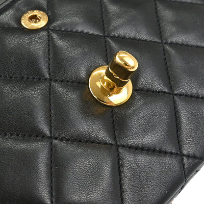 Chanel Black Lambskin Small Classic Double Flap Shoulder Bag