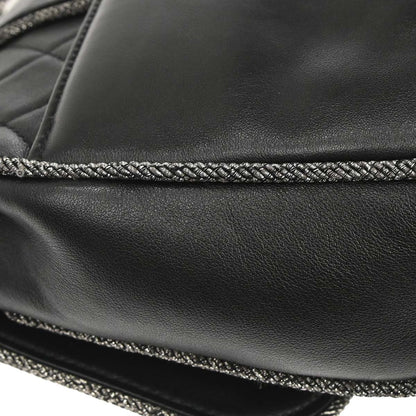 Chanel 2019 Black Calfskin Lurex Elementary Chic Flap Shoulder Bag