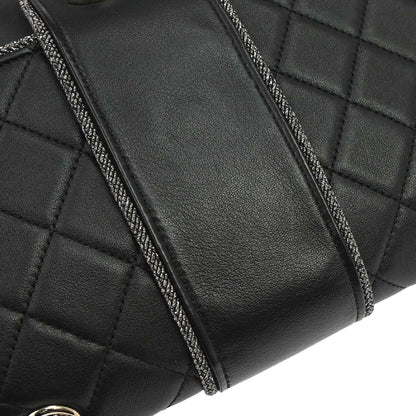 Chanel 2019 Black Calfskin Lurex Elementary Chic Flap Shoulder Bag