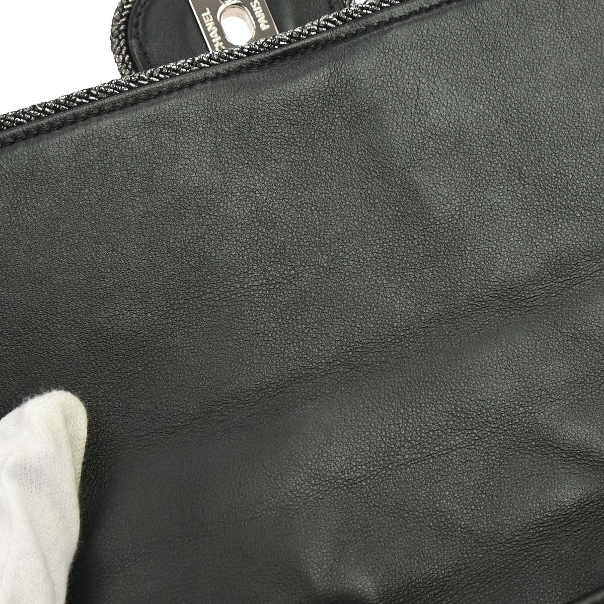 Chanel 2019 Black Calfskin Lurex Elementary Chic Flap Shoulder Bag