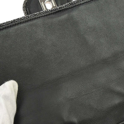 Chanel 2019 Black Calfskin Lurex Elementary Chic Flap Shoulder Bag