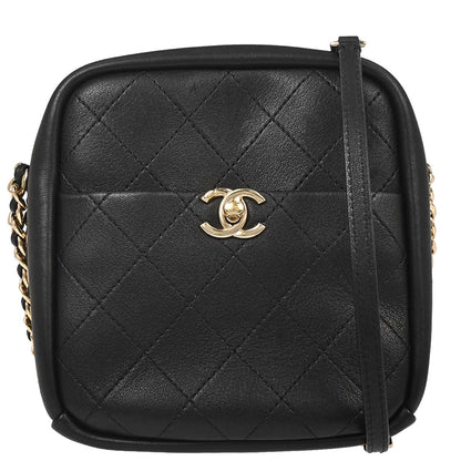 Chanel Black Goatskin Casual Trip Camera Case Shoulder Bag