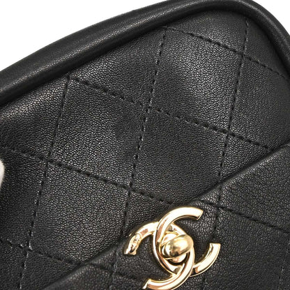 Chanel Black Goatskin Casual Trip Camera Case Shoulder Bag