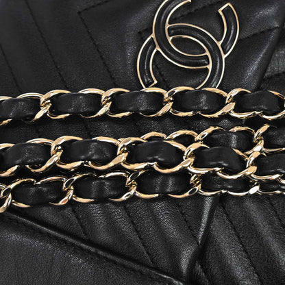 Chanel 2019 Black Calfskin Daily Chevron Camera Bag