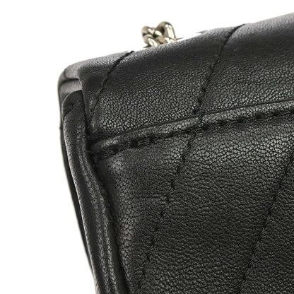 Chanel 2017-2018 Black Calfskin Chevron Shoulder Bag