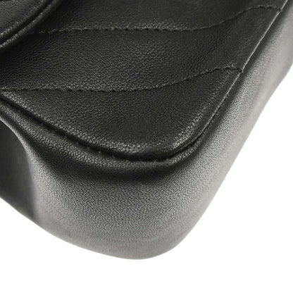 Chanel 2017-2018 Black Calfskin Chevron Shoulder Bag