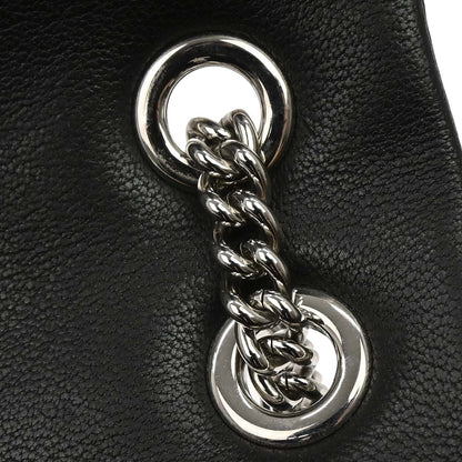 Chanel 2017-2018 Black Calfskin Chevron Shoulder Bag