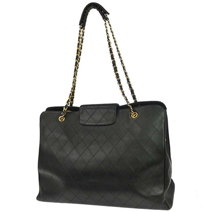 Chanel 1991-1994 Black Lambskin Bicolore Supermodel Shoulder Bag