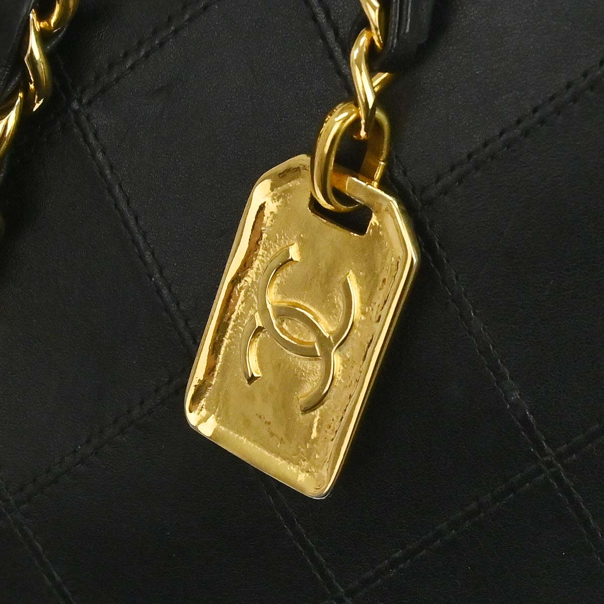Chanel 1991-1994 Black Lambskin Bicolore Supermodel Shoulder Bag