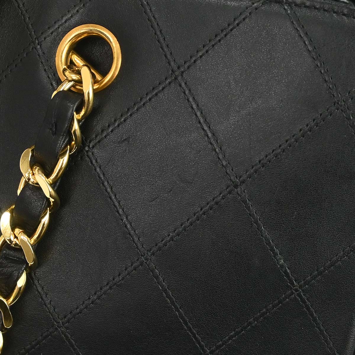 Chanel 1991-1994 Black Lambskin Bicolore Supermodel Shoulder Bag