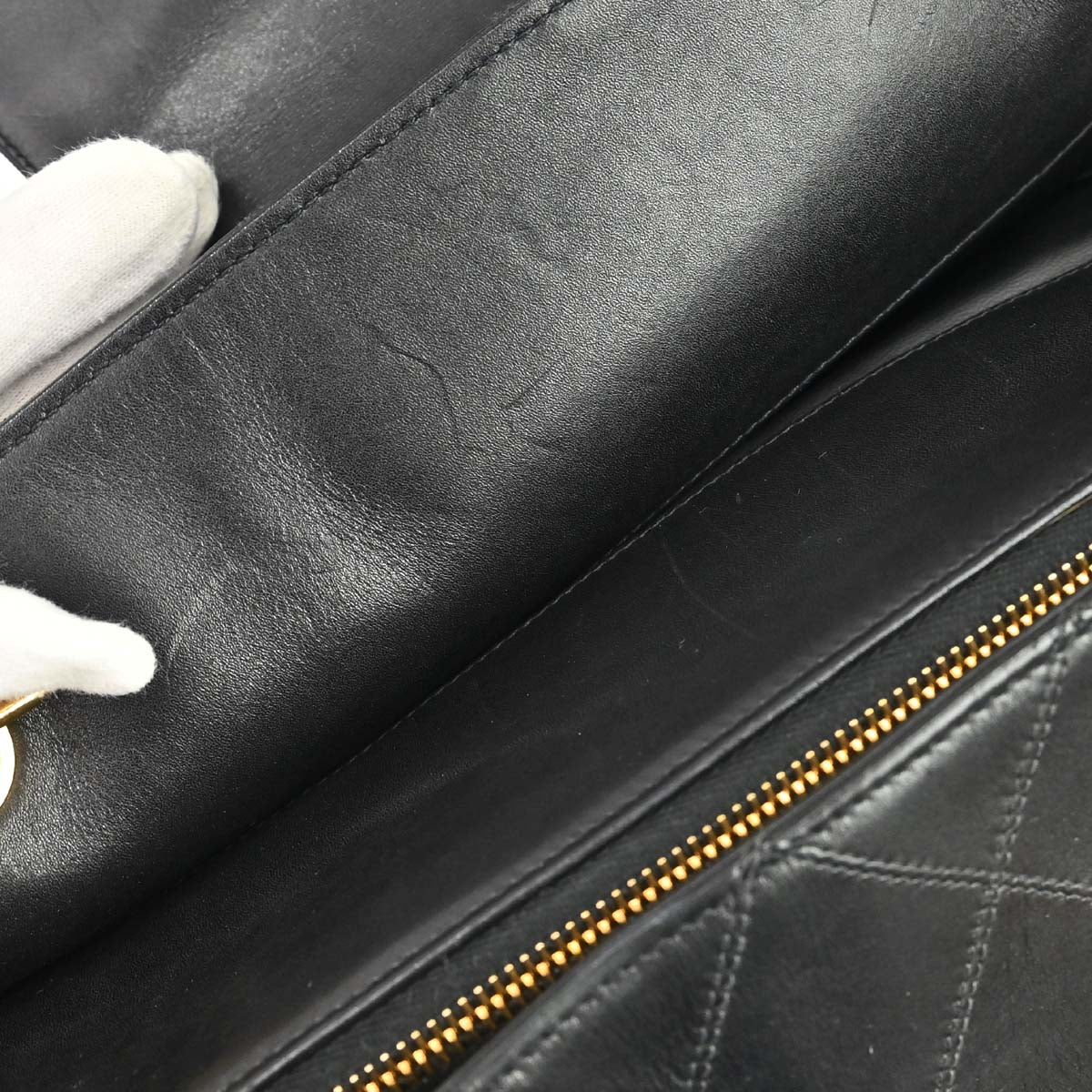 Chanel 1991-1994 Black Lambskin Bicolore Supermodel Shoulder Bag