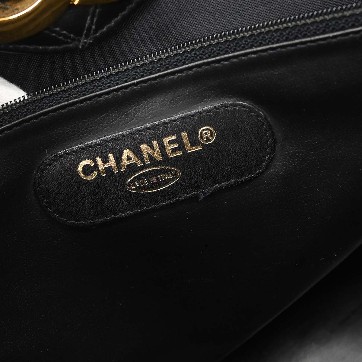 Chanel 1991-1994 Black Lambskin Bicolore Supermodel Shoulder Bag