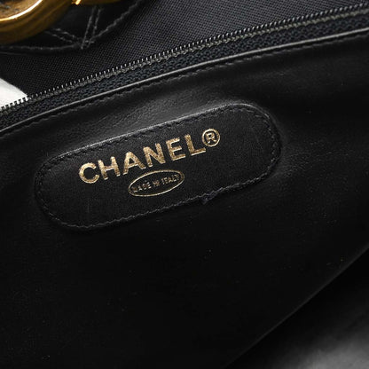 Chanel 1991-1994 Black Lambskin Bicolore Supermodel Shoulder Bag