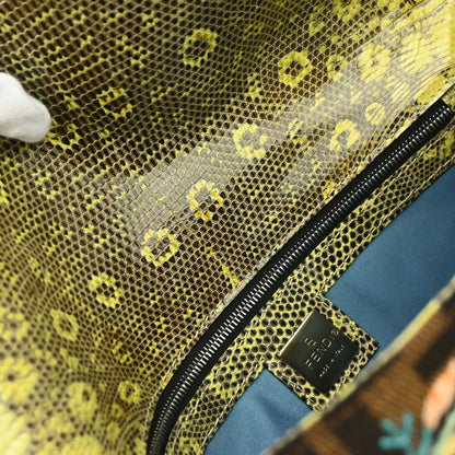 Fendi * Brown Zucca Lizard Beaded Embroidery Baguette Handbag