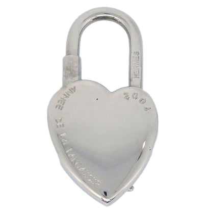 Hermes Annee De La Fantaisie Cadena Padlock Bag Charm Silver Small Good