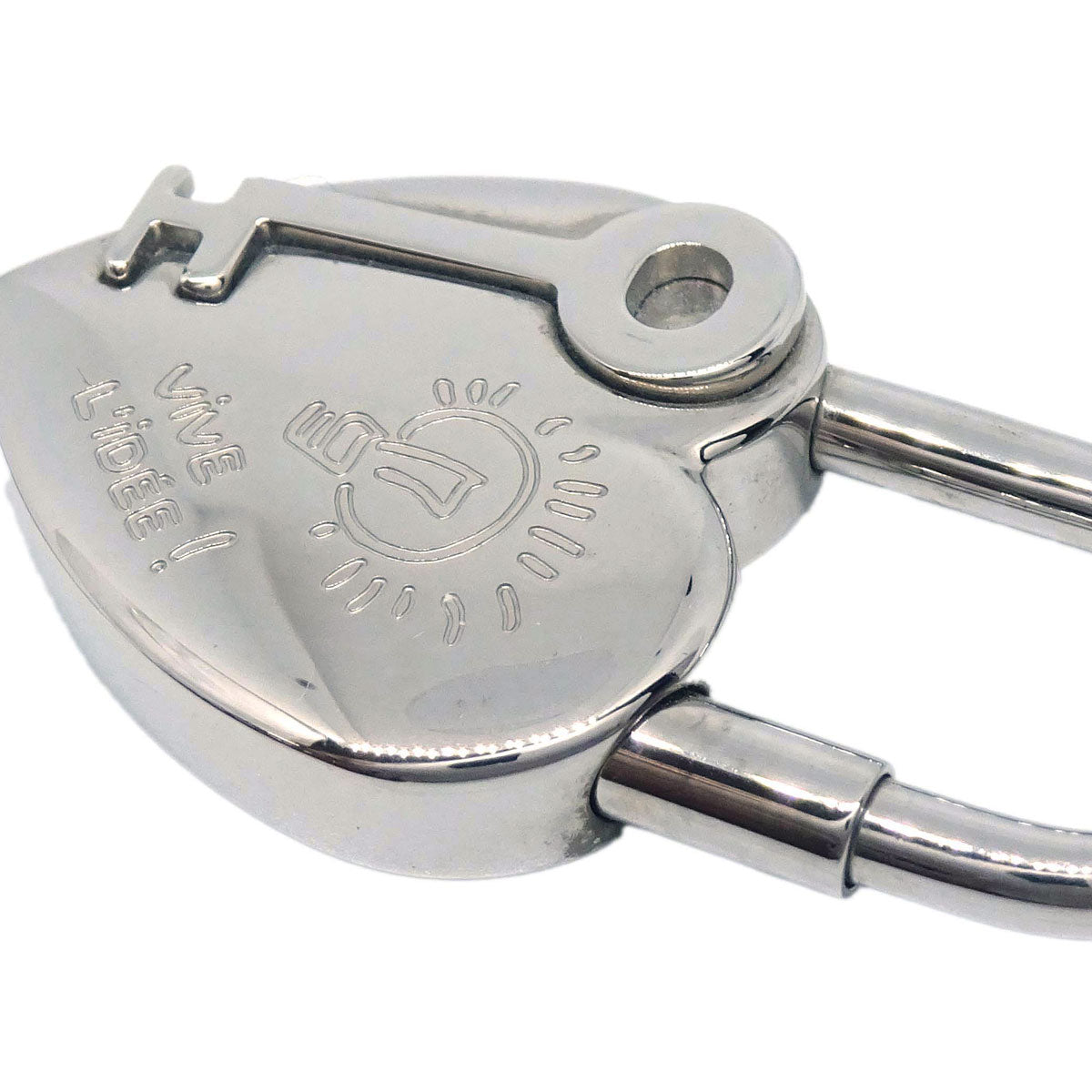Hermes Annee De La Fantaisie Cadena Padlock Bag Charm Silver Small Good
