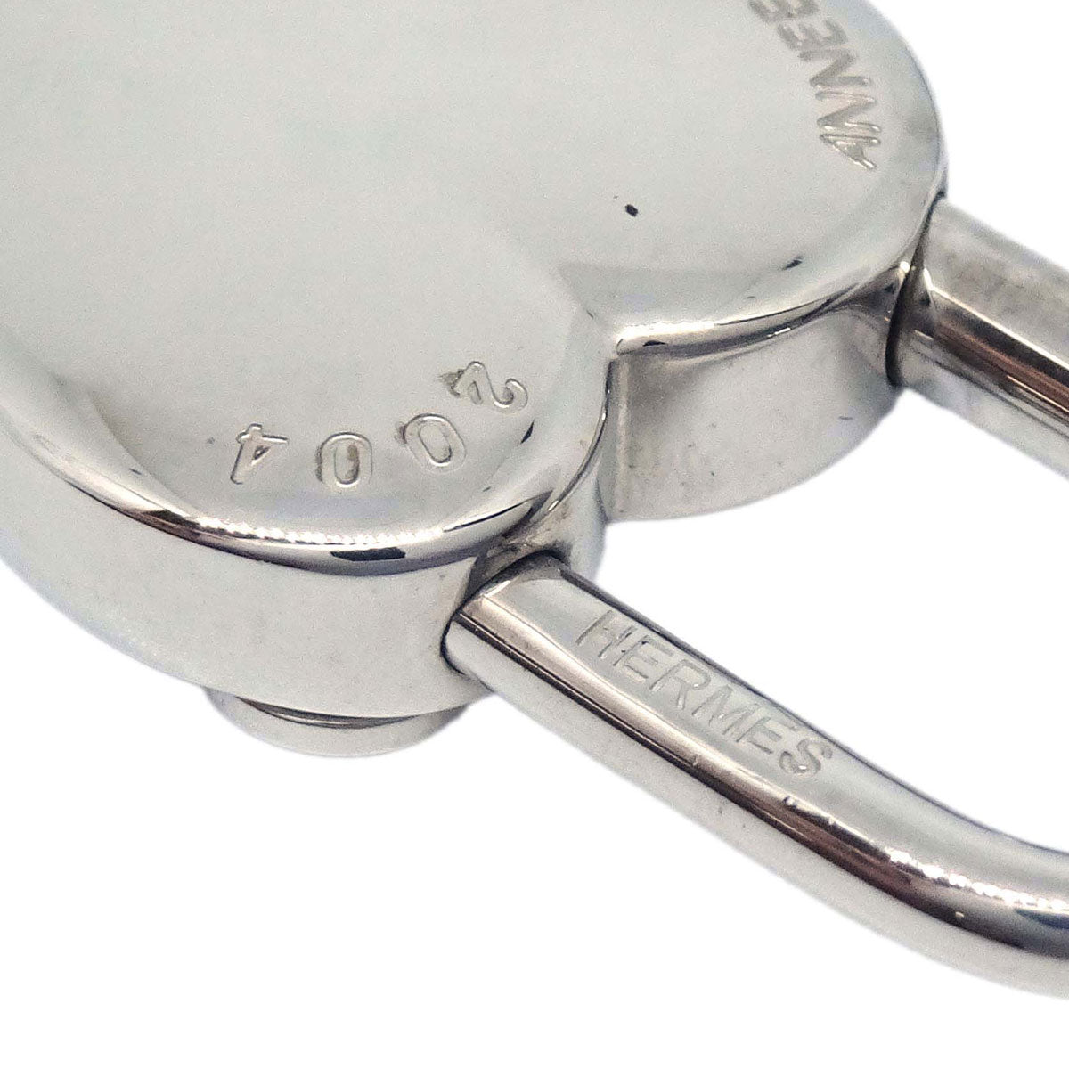 Hermes Annee De La Fantaisie Cadena Padlock Bag Charm Silver Small Good